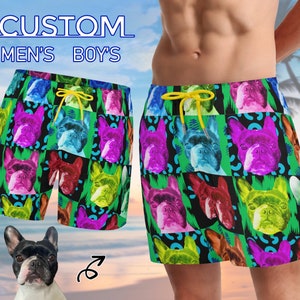 Custom Face Swimwear, Personalized Beach Shorts, Personalized Men Swim Trunks Face on Mens swimsuit, Custom Face Men Swimwear, Gifts for Him