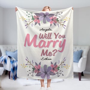 WILL YOU MARRY Me Sign Blanket Custom Engagement Marry Me Blanket Proposal Ideas Wedding