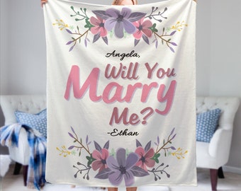 WILL YOU MARRY Me Sign Blanket Custom Engagement Marry Me Blanket Proposal Ideas Wedding