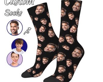 Custom Socks Personalized Socks with Picture Funny Socks with face, Funny Sock Gifts for Men Women, Christmas Gifts