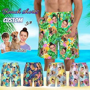 Custom Men Bathing Suit, Face on Swim Trunks, Custom Face Tropical Trunk, Men Beach Trunk, Custom Face Men Swimwear, Men Beach Trunk