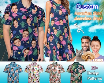 Custom Hawaiian Shirt with Face, Personalized Hawaiian Shirt, Customized Photo Hawaiian Shirt, Custom Beach Shirt, Gifts for Him