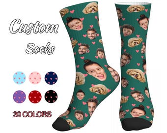 Custom Socks Personalized Socks with Picture Funny Socks with face, Funny Sock Gifts for Men Women, Christmas Gifts