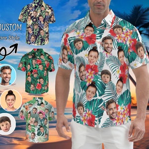 Custom Hawaiian Shirt with Face, Personalized Hawaiian Shirt, Customized Photo Hawaiian Shirt for Men Women, Gifts for Husband