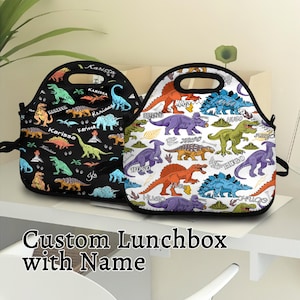 Boîte à lunch personnalisée, Sacs à lunch personnalisés avec nom, Boîte à lunch personnalisée avec dinosaures, Boîte à lunch dinosaure pour enfants, Cadeaux de rentrée
