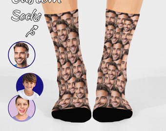 Custom Socks Personalized Socks with Picture Funny Socks with face, Funny Sock Gifts for Men Women, Christmas Gifts