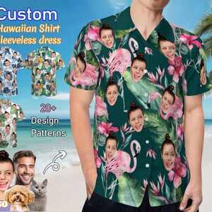 Custom Hawaiian Shirt with Face, Personalized Hawaiian Shirt, Customized Photo Hawaiian Shirt, Custom Beach Shirt, Custom Hawaii Shirt