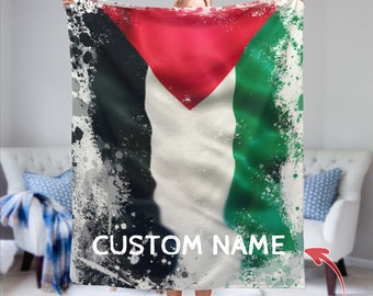 Palestine Custom Name Blanket Palestine Throw Blanket