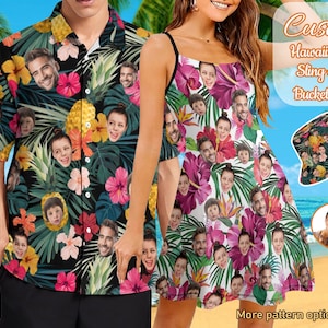 Custom Hawaii Shirt with Face, Personalized Hawaiian Shirt, Customized Photo Hawaiian Shirt, Custom Beach Shirt Custom Couple Shirt