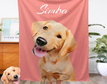 Custom Pet Blanket, Personalized Dog Blanket, Personalized Blanket Gift, Dog Face Blanket, Cat Picture Blankets, Using Pet Photo & Name