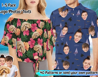 Custom Polo Shirt for Men, Personalized Tshirt, Personalized Face Golf Polo Shirt, Vacation Shirt, Custom Your Own Shirt, Gift for Him Her