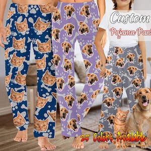 Custom Face Pajama Pants for Woman Man Kids, Pajamas Personalized with Picture, Custom dog face pants, Custom Photo Pajamas, Birthday Gifts