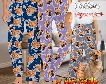 Custom Face Pajama Pants for Woman Man Kids, Pajamas Personalized with Picture, Custom dog face pants, Custom Photo Pajamas, Birthday Gifts