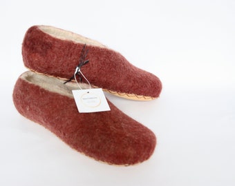 Alpaca Lined Interior and Lambswool Exterior in Crimson: Immediate Shipping