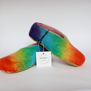 Alpaca and Lambswool felted kids slippers