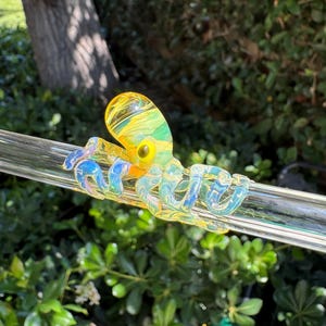 Handmade Octopus Glass Straw – Colorful Ocean Reusable Gift