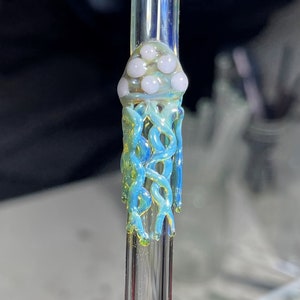 Jellyfish Glass Straw – Handblown Ocean Glow, Unique Sea Party Gift