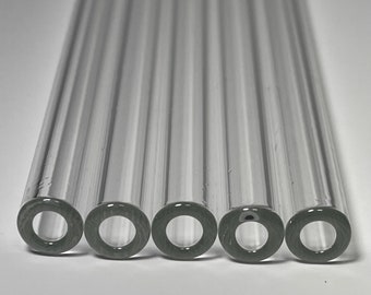 Clear Glass Straw, Handmade Standard Size Borosilicate Sipper, Custom Length