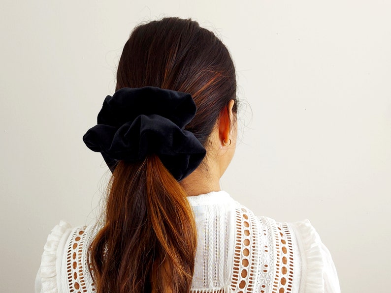 XXL Scrunchie XL Scrunchie Velvet Scrunchy 1 pc Extra Large Oversized luxe hair tie small gifts for her birthday gift Jumbo Scrunchies image 5