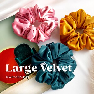 XXL Scrunchie XL Scrunchie Velvet Scrunchy 1 pc Extra Large Oversized luxe hair tie small gifts for her birthday gift Jumbo Scrunchies image 2