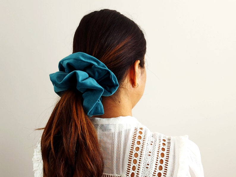 XXL Scrunchie XL Scrunchie Velvet Scrunchy 1 pc Extra Large Oversized luxe hair tie small gifts for her birthday gift Jumbo Scrunchies image 6