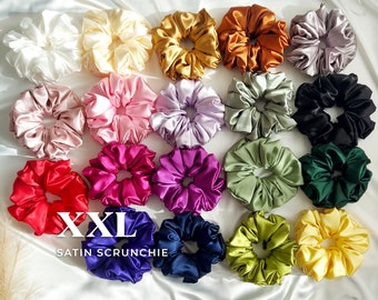 XXL Scrunchie Satin Scrunchie XL Scrunchy - 1 Jumbo Oversized Extra large hair tie | silk smooth accessories | gift for her birthday gifts