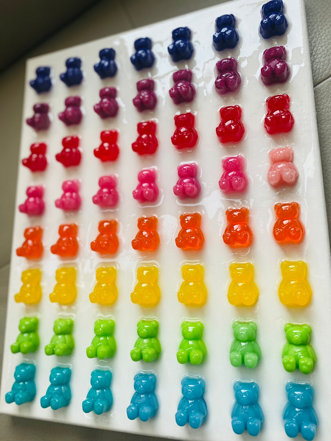 Rainbow Resin Gummy Bear Art Gummy Bear Wall Decor Resin Etsy