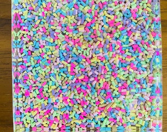 Sprinkled Coaster | Rainbow Sprinkle Resin Coasters | Pop Art | Home Accents