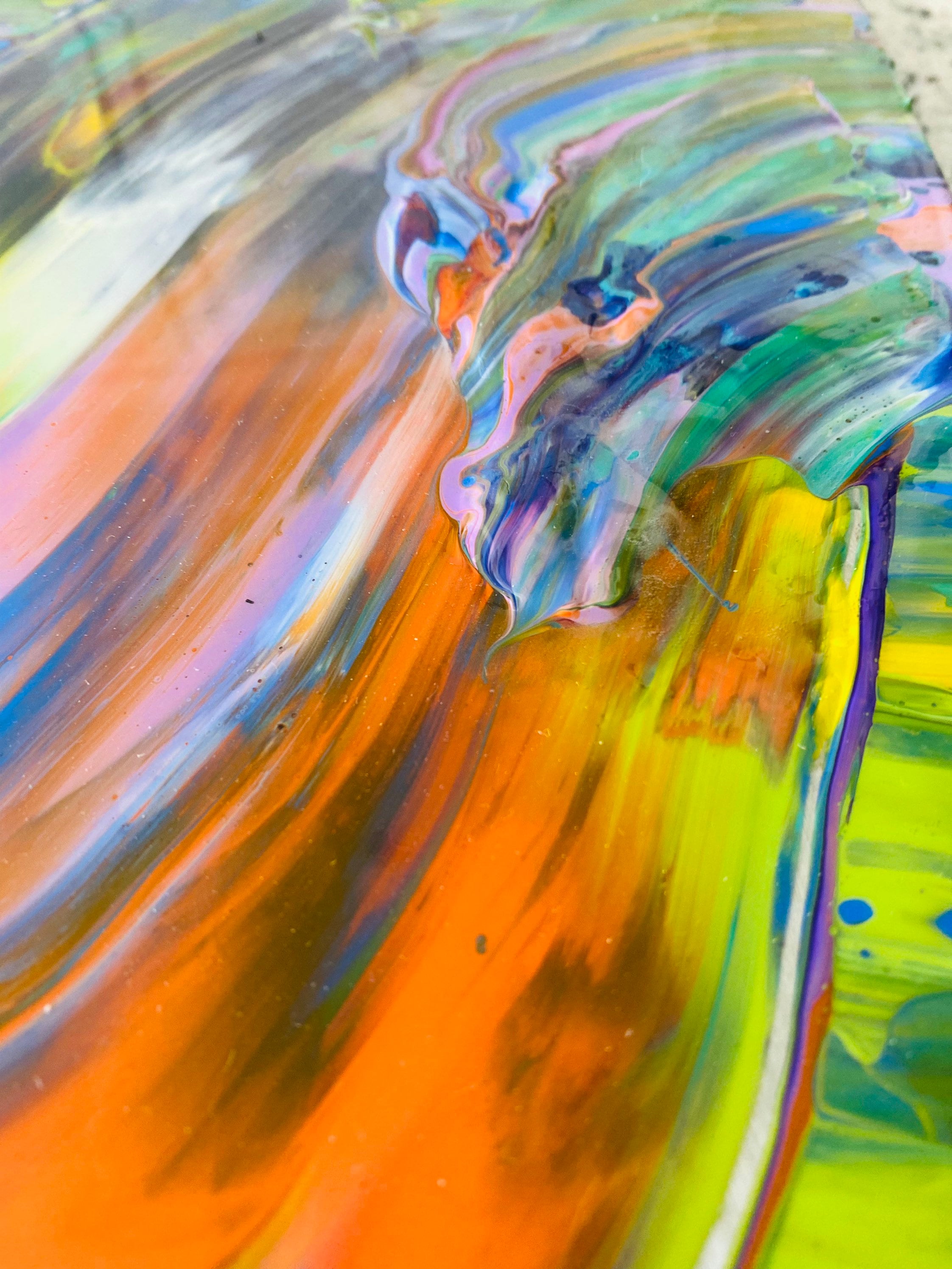 Original Colorful Abstract Art Resin Painting Epoxy Resin Art Abstract Wall Decor Modern