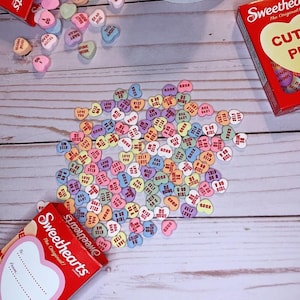 Sweetheart Conversation Heart Polymer Clay Earring Studs, Valentine&#39;s Day Candy Earrings