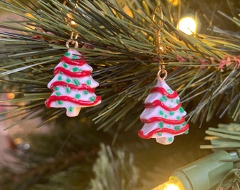 Orecchini a forma di albero di Natale in pasta polimerica, regalo di Natale