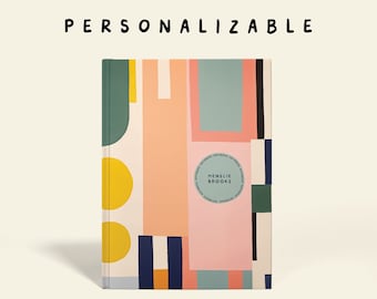 Personalized Abstract Shapes Art Notebook: A5 Hardcover or Paperback
