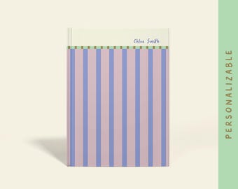 Personalized Striped Journal: Hardcover or Paperback