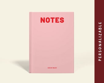 Personalized Pink NOTES Journal: Hardcover or Paperback