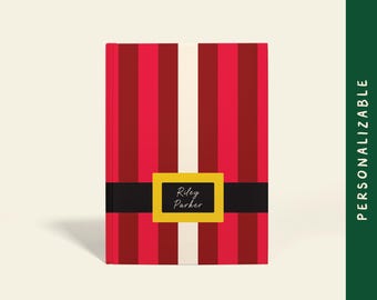 Personalized Santa Suit Notebook: A5 Hardcover or Paperback Holiday Journal