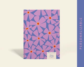 Personalized Pink Floral Notebook | A5 Hardcover or Paperback