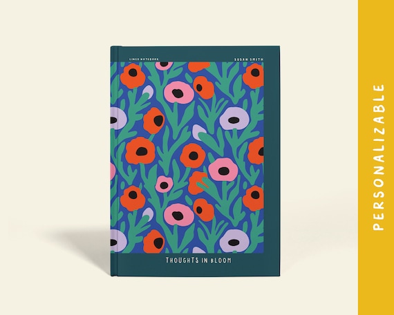 Personalized Poppy Flower Notebook: A5 Hardcover or Paperback