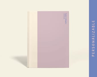 Personalized Purple and White Wide Spine Notebook | A5 Hardcover or Paperback