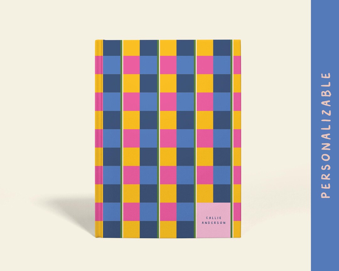 Bright Pattern Notebooks Personalized Bright Color Geometric Notebook: Custom Hardcover or ...