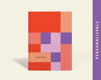 Personalized Red and Purple Geometric Notebook: A5 Hardcover or Paperback