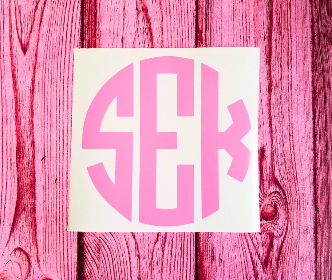 Personalized Circle Monogram Decal - Custom Initials for Laptop, Water ...