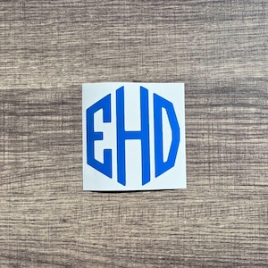 Personalisierter Bienenstock Monogramm Aufkleber Hexagon - Benutzerdefinierte Initialen für Laptop, Wasserflasche, Planer & mehr - Anpassbarer Vinylaufkleber