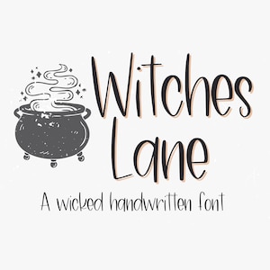 Witches Lane, Cute Handwritten Font for Cricut, Fun halloween handwriting for Goodnotes, Procreate, SVGs Witchy Font