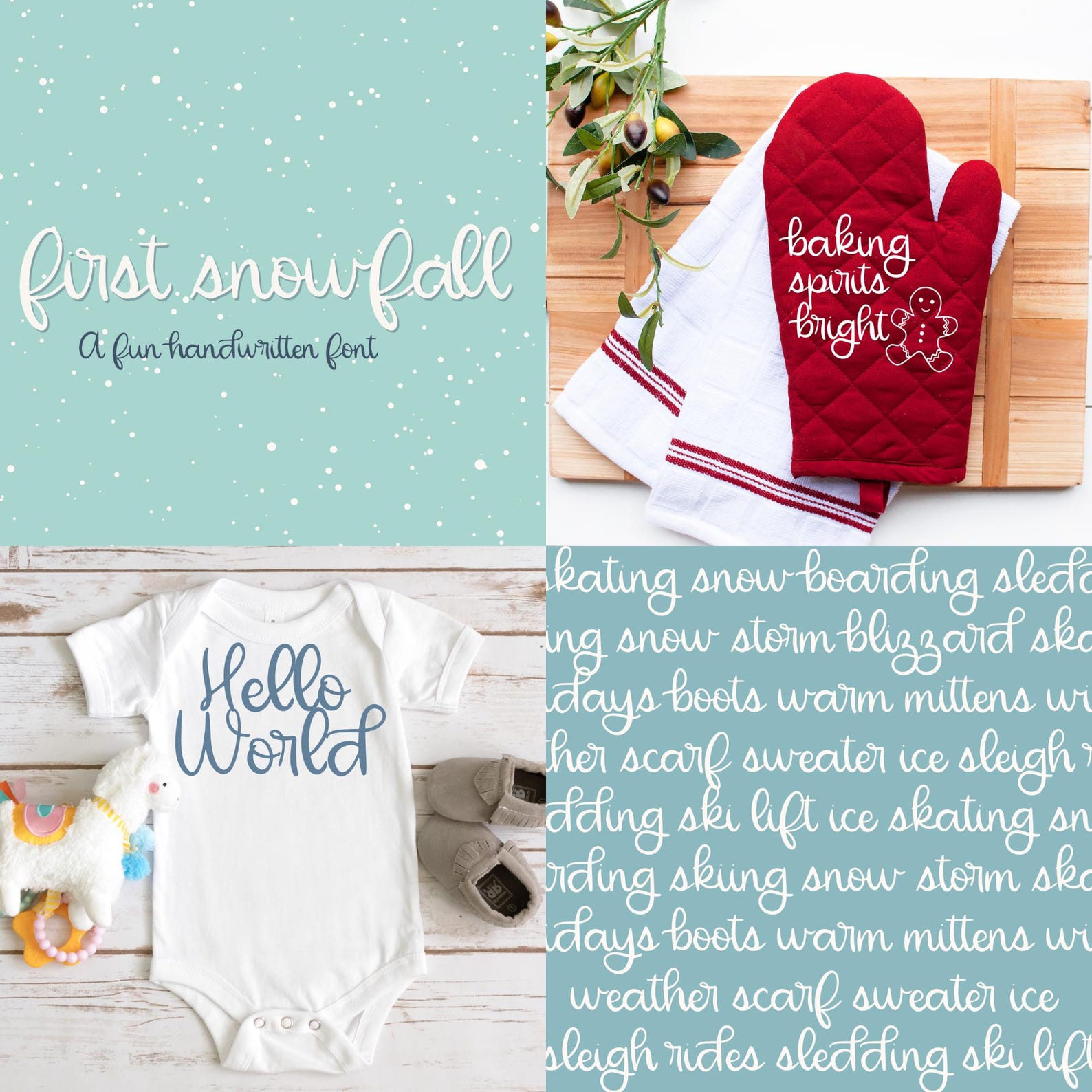 Holiday Handwritten Font Bundle for Cricut, Cute Christmas Handwriting ...