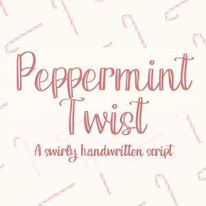 Peppermint Twist, font natalizio scritto a mano per Cricut, graziosa scrittura corsiva per Goodnotes, Procreate, SVG, scrittura natalizia a spirale