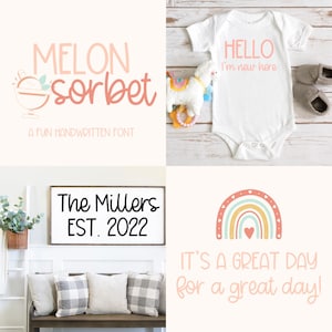 Cute Handwritten Font Bundle for Cricut, Cute Cursive Handwriting for Goodnotes, Procreate, SVGs, Cute Script Favorites Font Bundle image 5