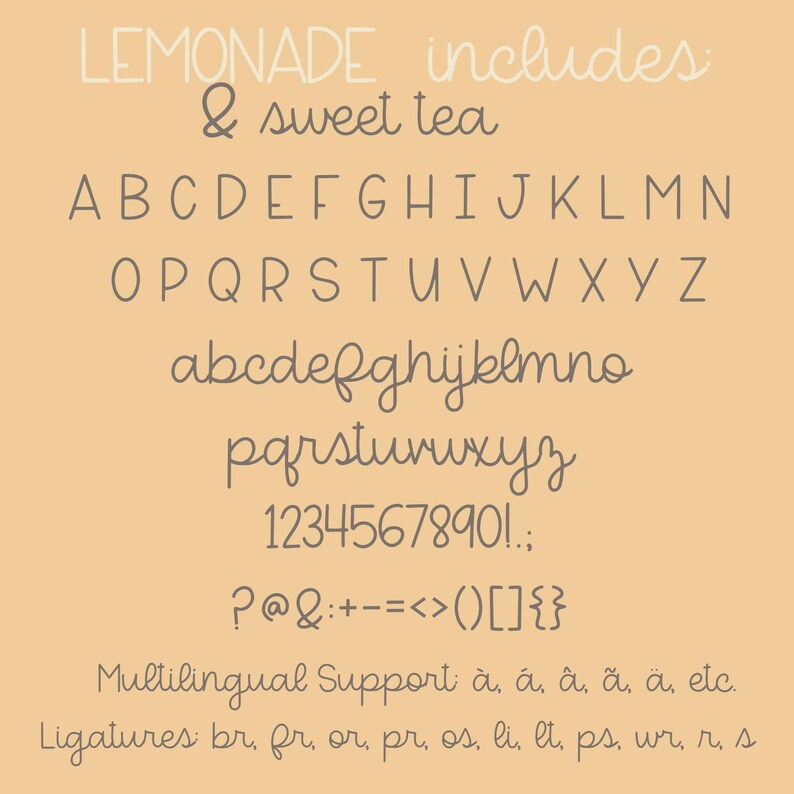 Lemonade & Sweet Tea, Cute Handwritten Font for Cricut, Cursive ...