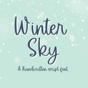 Cielo invernal, linda fuente manuscrita para Cricut, escritura cursiva navideña para Goodnotes, Procreate, SVG, escritura a mano navideña