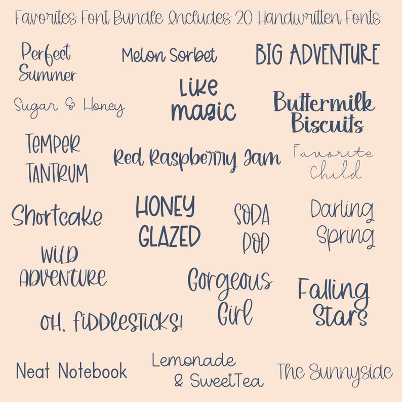 Cute Handwritten Font Bundle for Cricut, Cute Cursive Handwriting for Goodnotes, Procreate, SVGs, Cute Script Favorites Font Bundle image 2