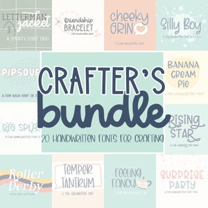 Paquete de fuentes manuscritas de Crafters para Cricut, linda escritura cursiva para Goodnotes, Procreate, SVG, escritura divertida para manualidades
